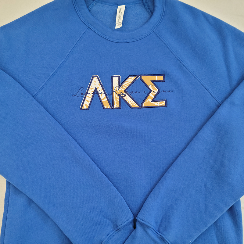 Lambda Kappa Sigma Applique Letters Crewneck Sweatshirt