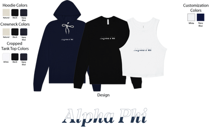 Alpha Phi Stitched Outline Hoodies