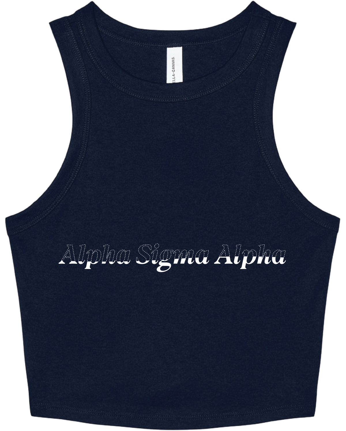 Alpha Sigma Alpha Stitched Outline Cropped Tanks