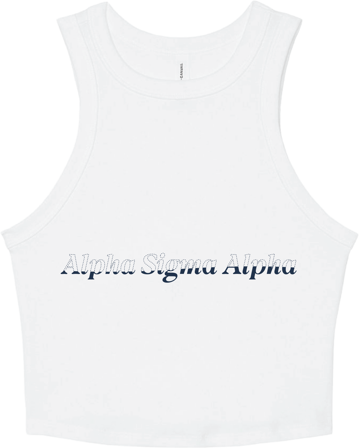 Alpha Sigma Alpha Stitched Outline Cropped Tanks