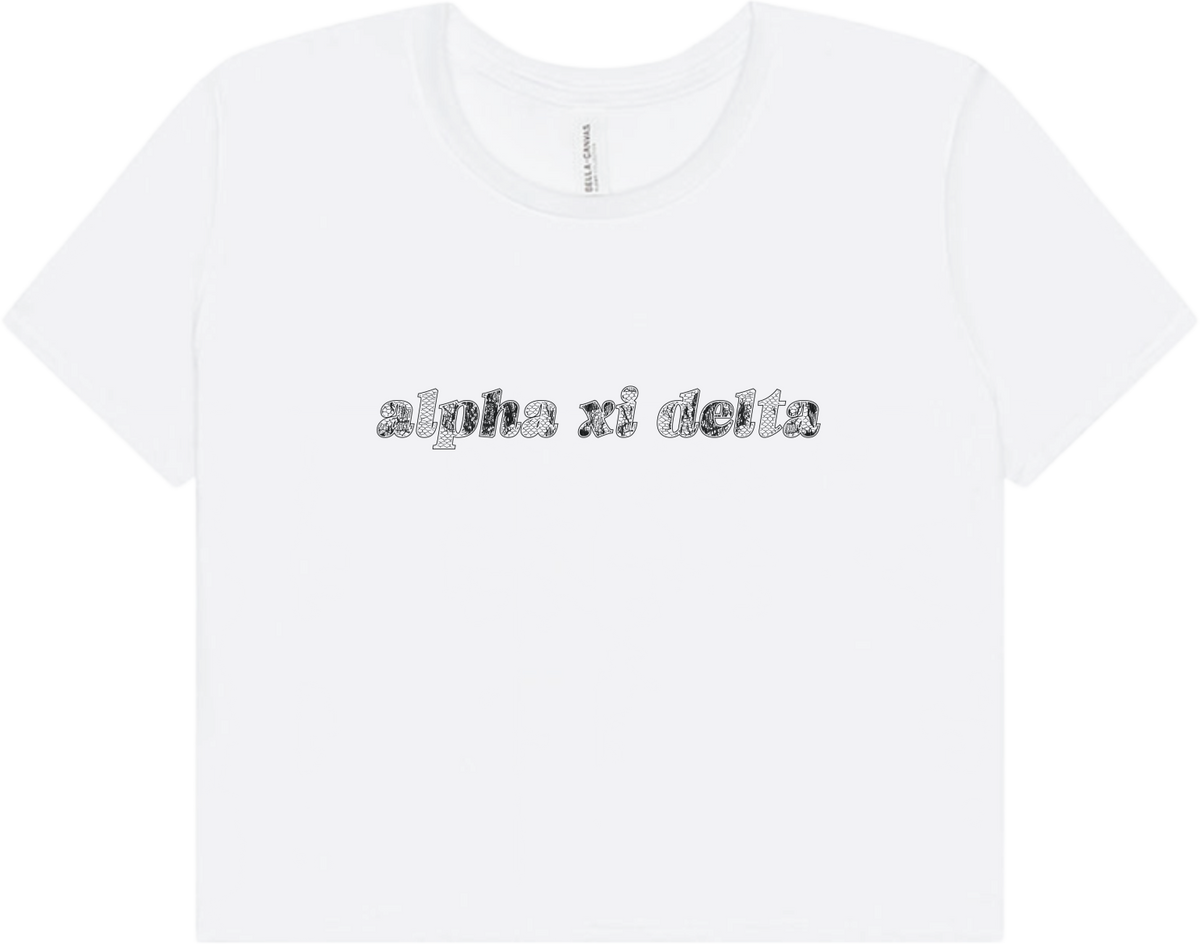 Alpha Xi Delta Lace Print Crop Top