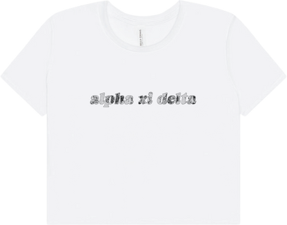 Alpha Xi Delta Lace Print Crop Top