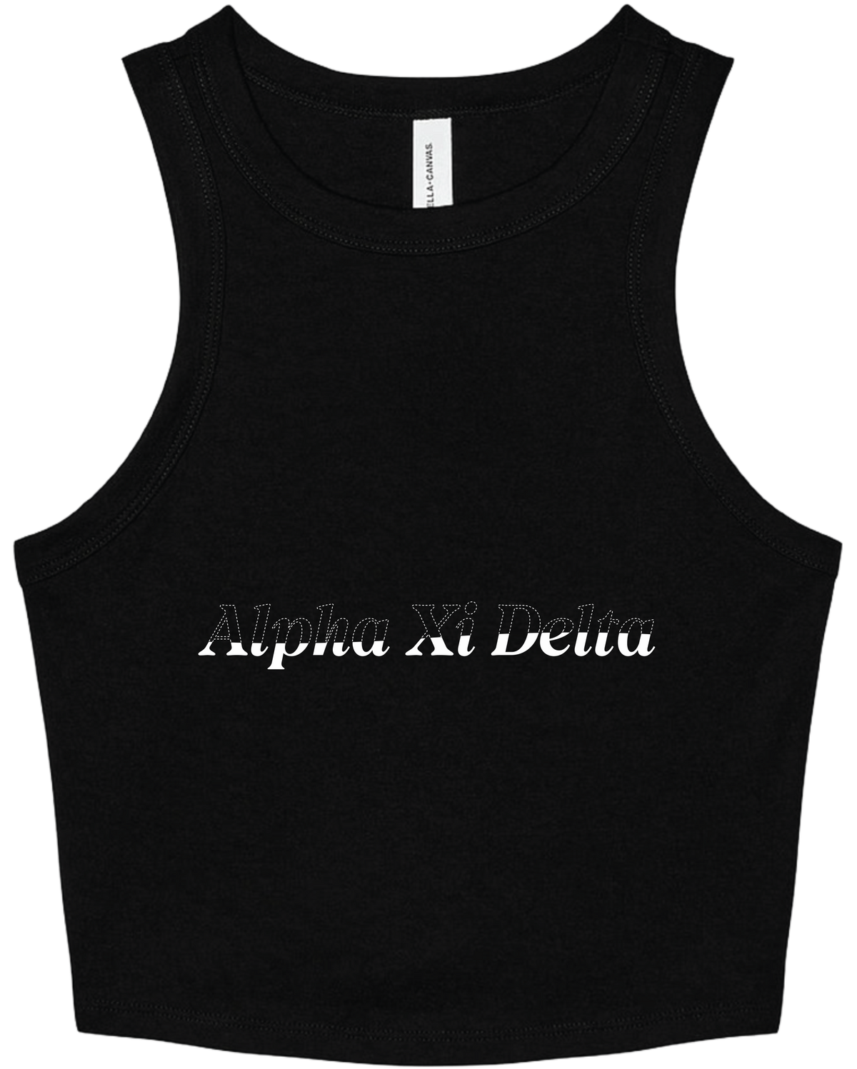 Zeta Tau Alpha Stitched Outline Cropped Tanks