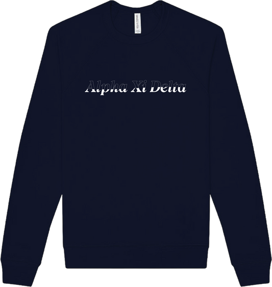 Alpha Xi Delta Stitched Outline Crewnecks