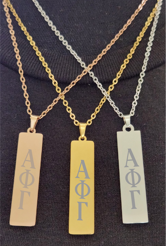 Alpha Phi Gamma Lettered Necklaces