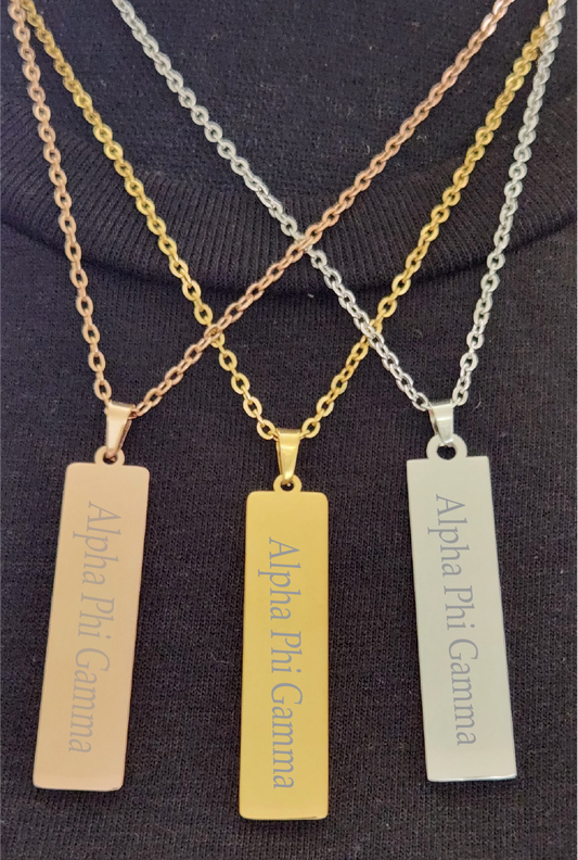 Alpha Phi Gamma Name Necklaces