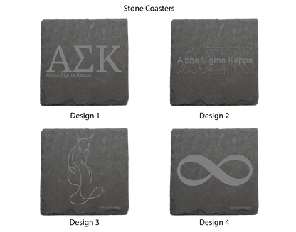 Alpha Sigma Kappa Stone Coasters - 4-Pack