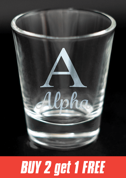 Greek Letter Shot Glasses