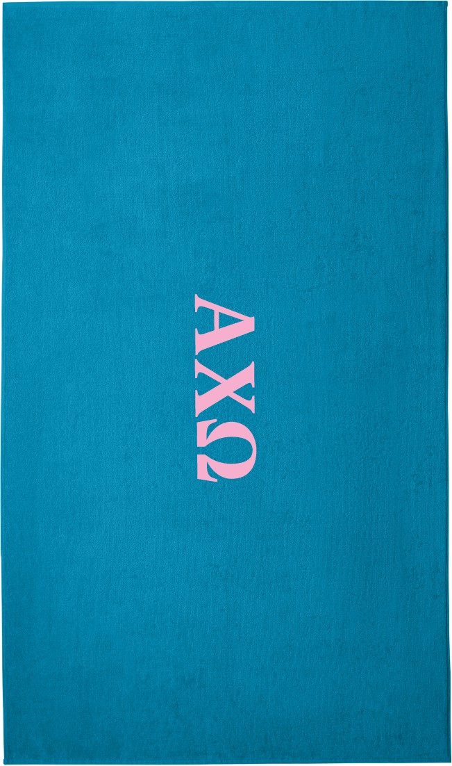 Alpha Chi Omega Lettered Beach Towels