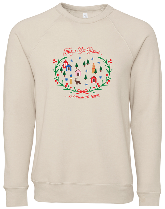 Alpha Chi Omega Christmas Village Crewneck