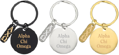 Alpha Chi Omega Name and Letters Keychains