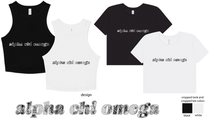 Alpha Chi Omega Lace Print Crop Top