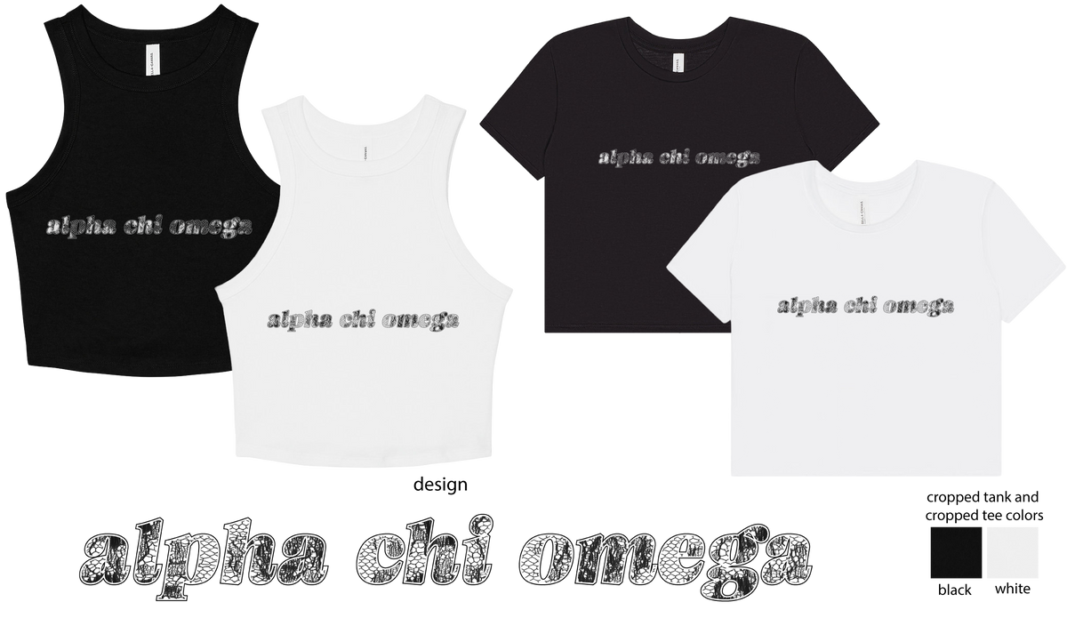 Alpha Chi Omega Lace Print Cropped Tank