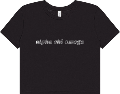 Alpha Chi Omega Lace Print Crop Top