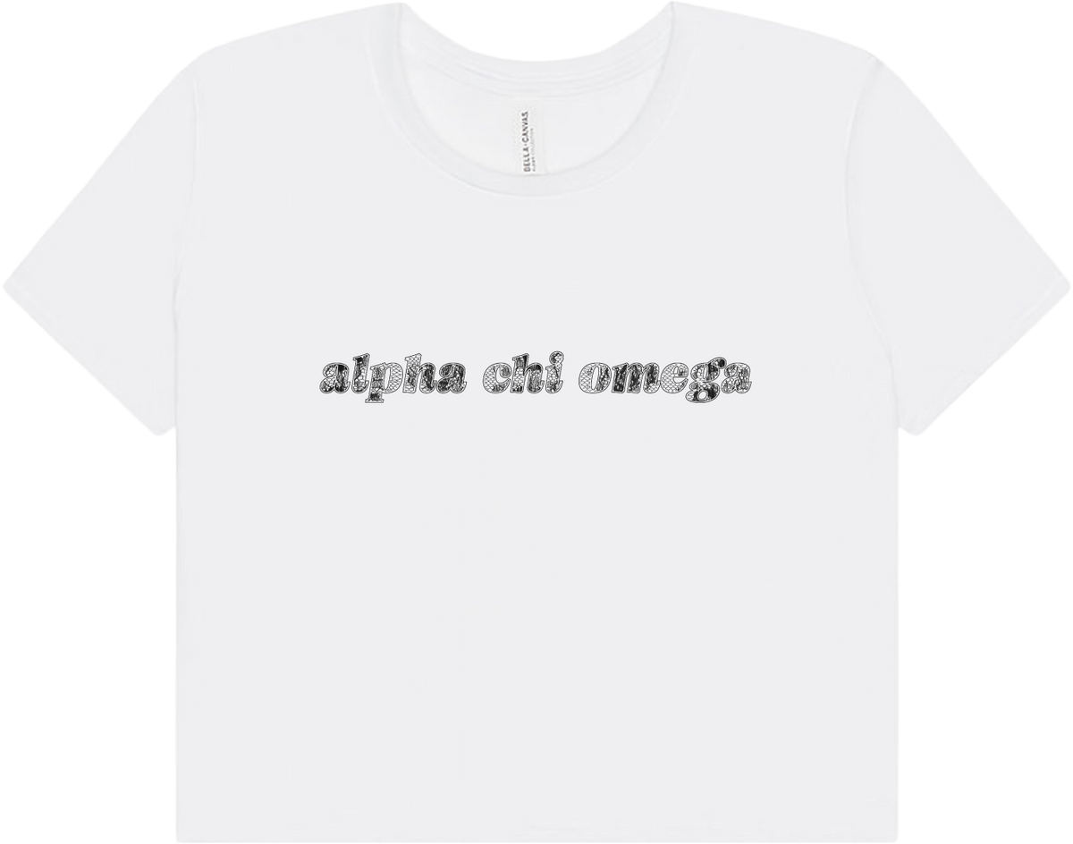 Alpha Chi Omega Lace Print Crop Top
