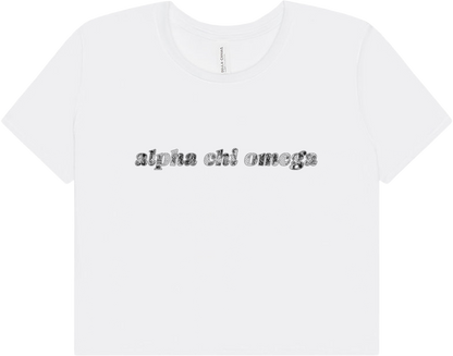 Alpha Chi Omega Lace Print Crop Top