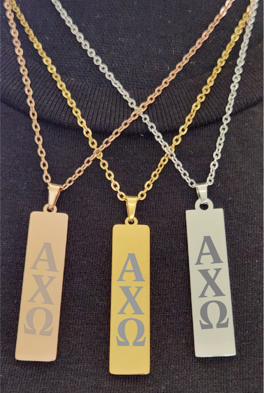 Alpha Chi Omega Lettered Necklaces