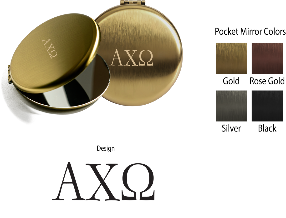 Alpha Chi Omega Lettered Pocket Mirrors