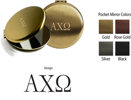 Alpha Chi Omega Lettered Pocket Mirrors