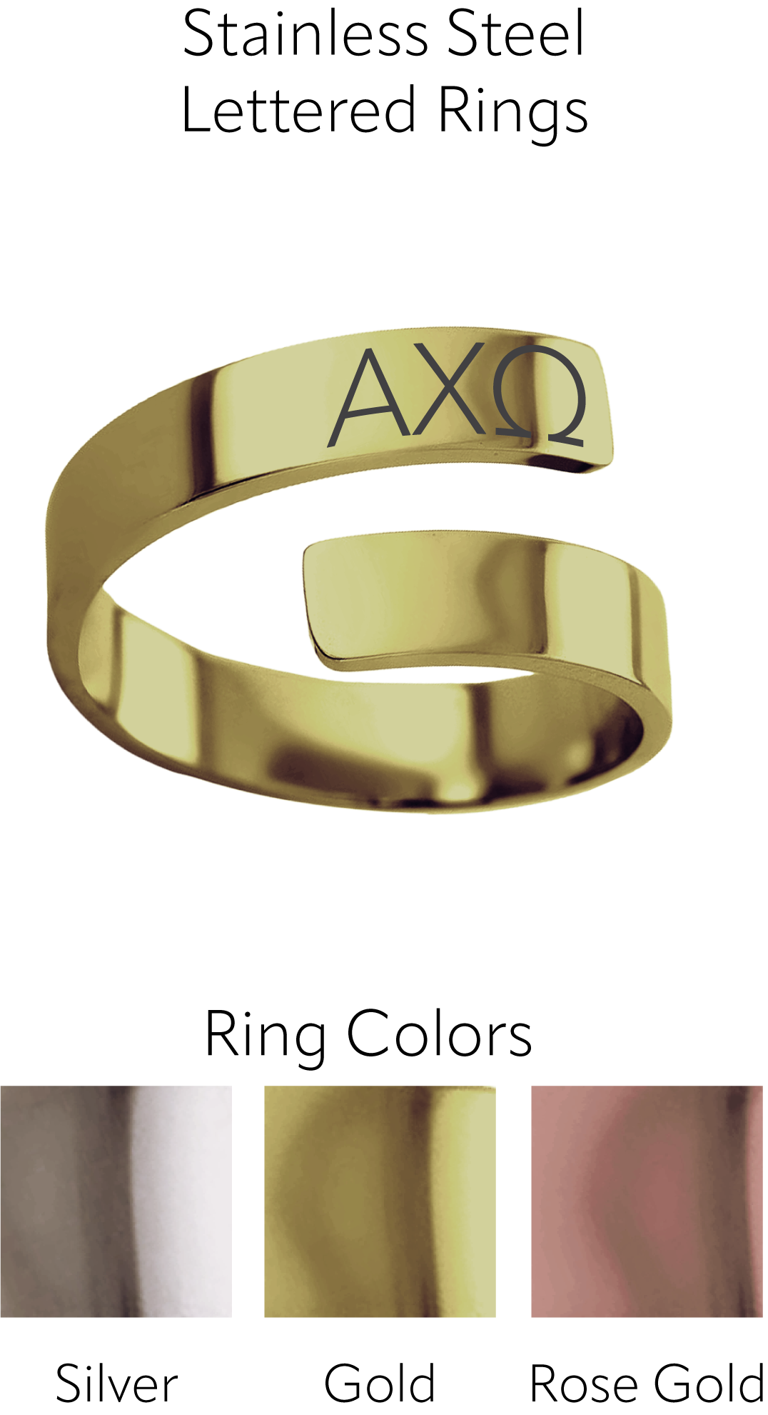 Alpha Chi Omega Lettered Rings