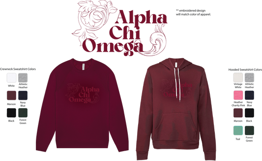 Alpha Chi Omega Monochromatic Crewneck