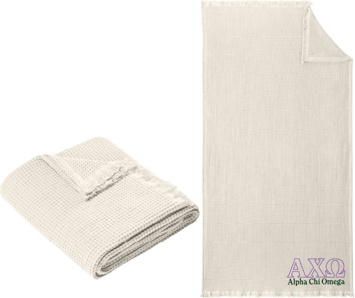 Alpha Chi Omega Letters and Name Blankets
