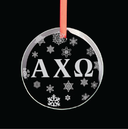 Alpha Chi Omega Round Multi-Snowflake Ornament