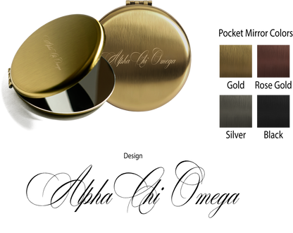 Alpha Chi Omega Script Pocket Mirrors