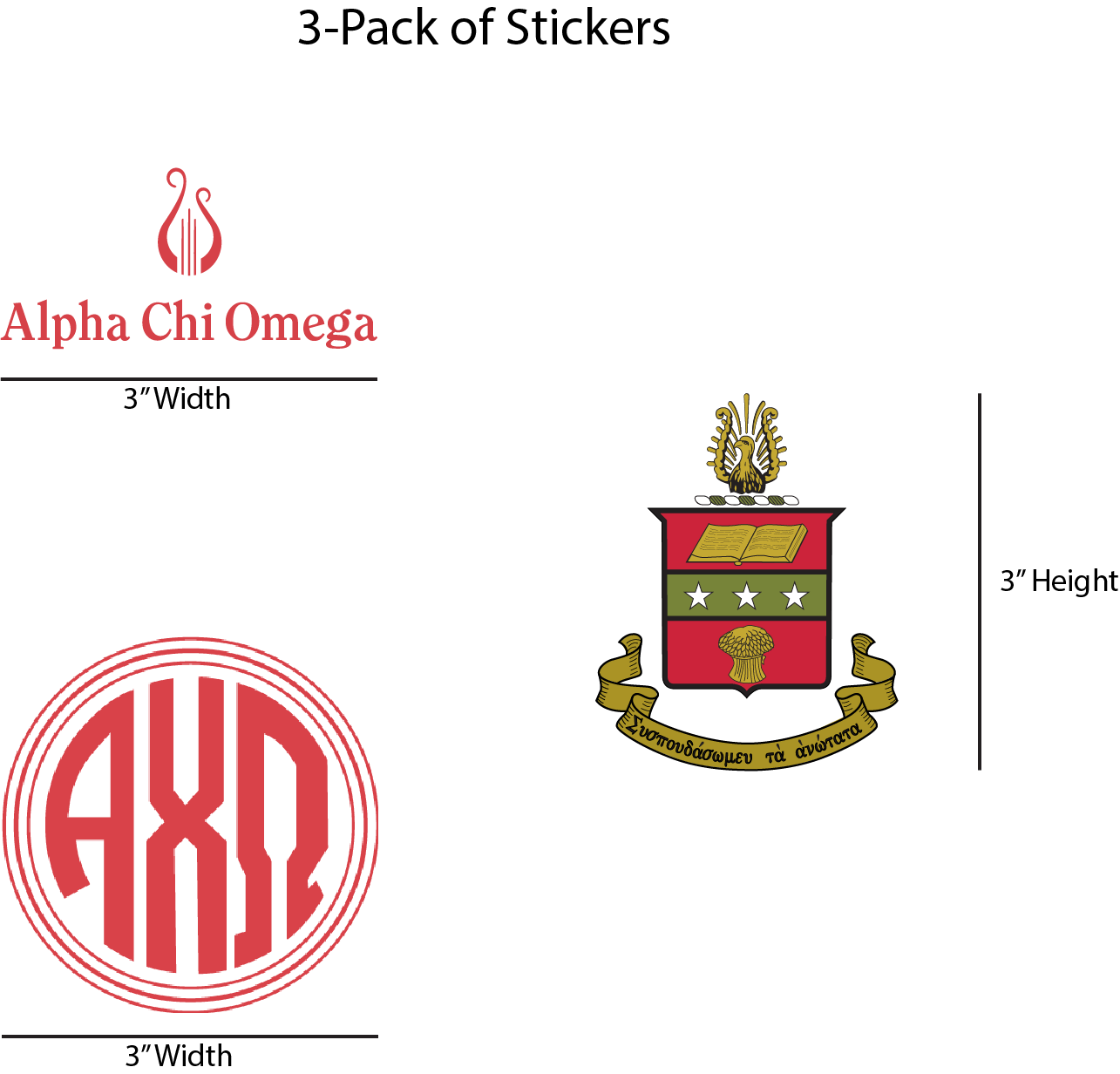 Alpha Chi Omega Permanent Stickers