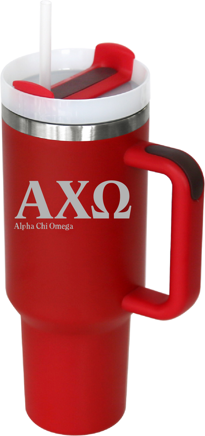 Alpha Chi Omega Lettered 40oz Tumblers