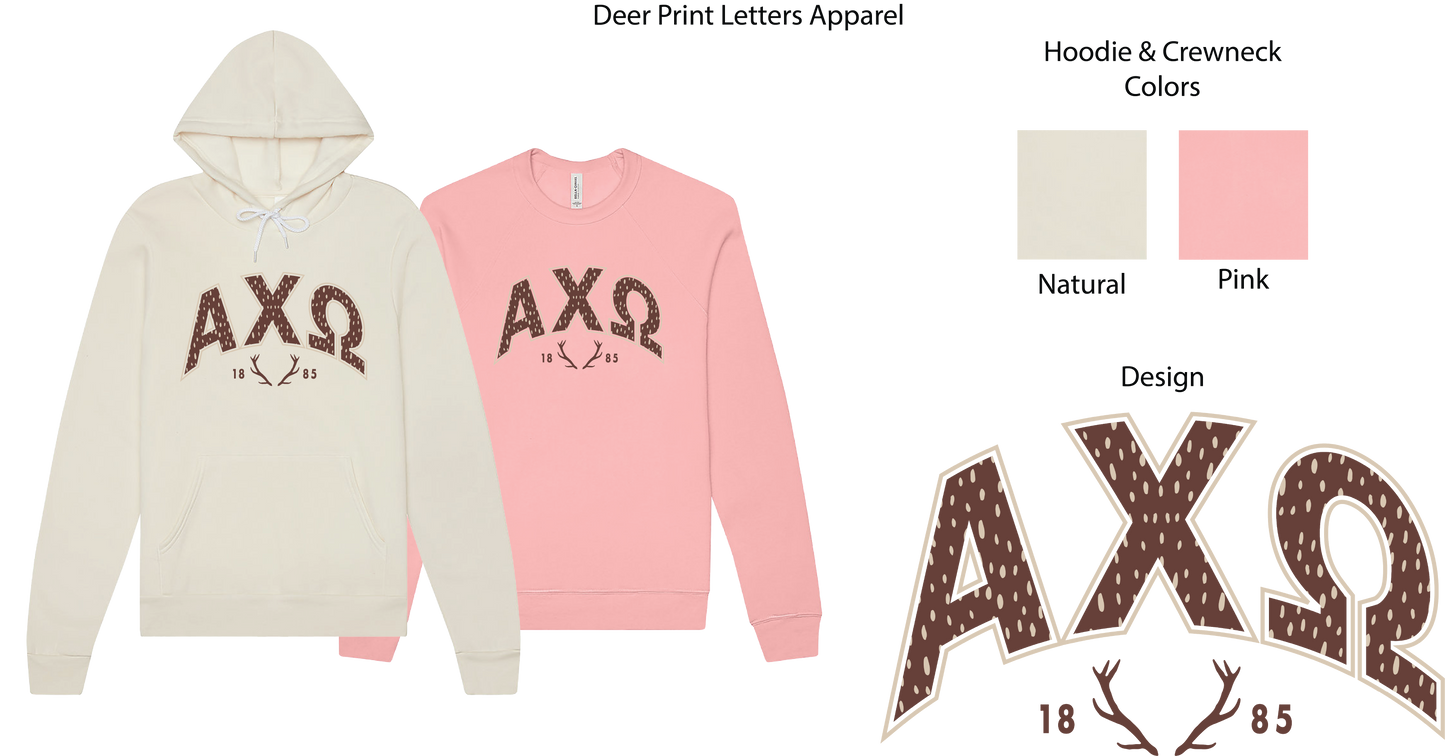 Alpha Chi Omega Fawn Print Varsity Hoodie