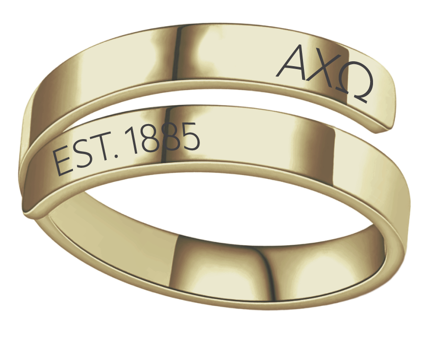 Alpha Chi Omega Year and Letters Rings