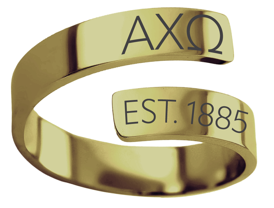 Alpha Chi Omega Year and Letters Rings