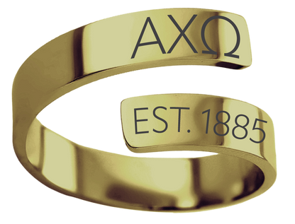 Alpha Chi Omega Year and Letters Rings