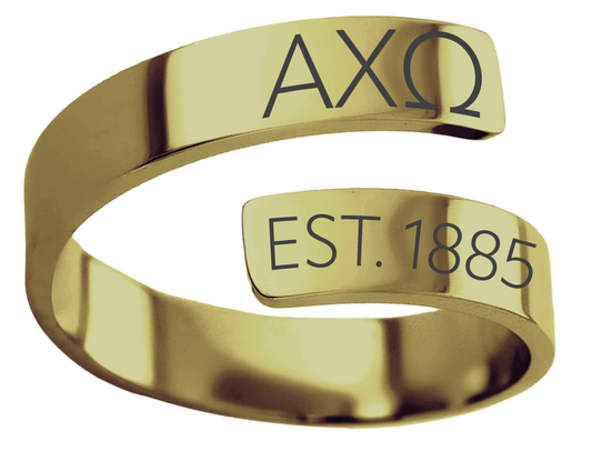Alpha Chi Omega Year and Letters Rings