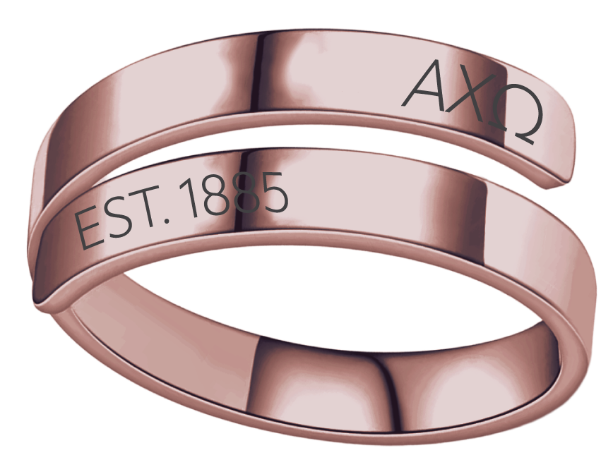 Alpha Chi Omega Year and Letters Rings