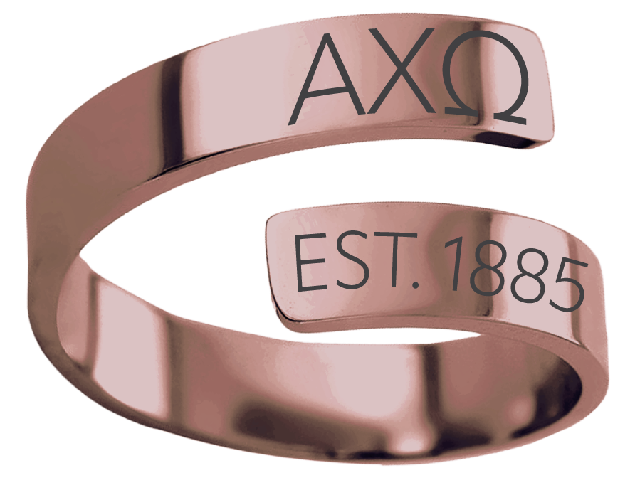 Alpha Chi Omega Year and Letters Rings