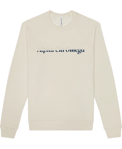 Alpha Chi Omega Stitched Outline Crewnecks