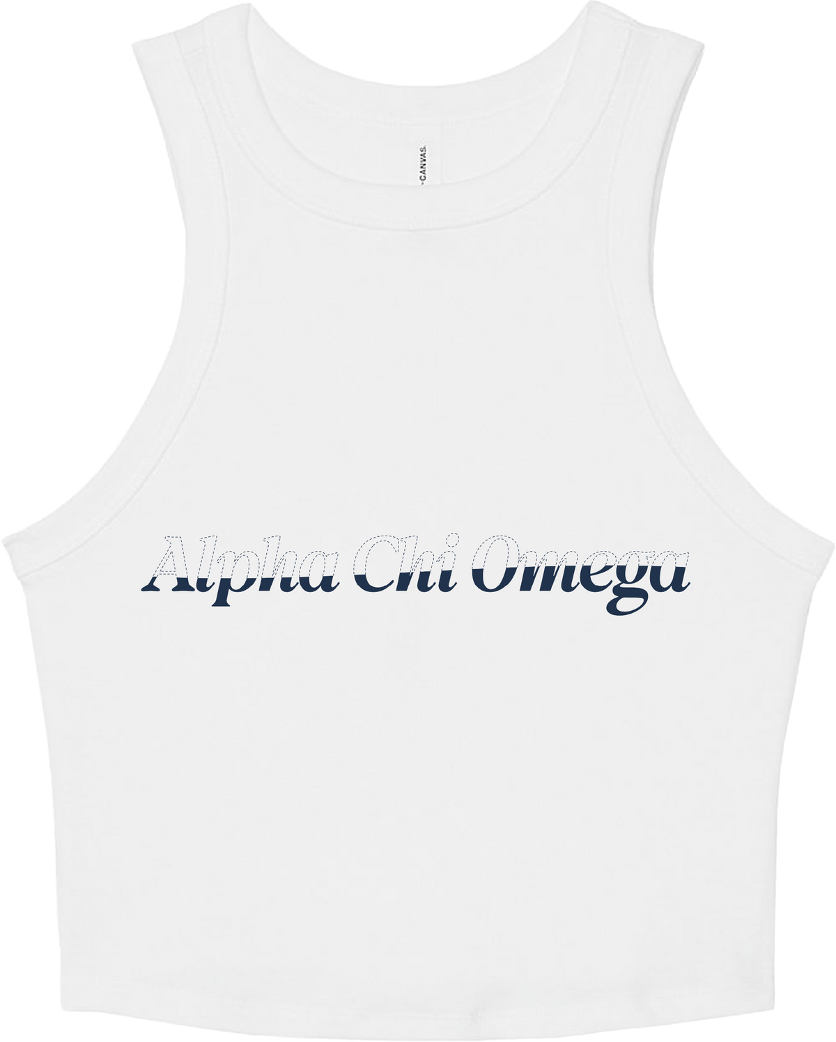 Alpha Chi Omega Stitched Outline Cropped Tanks