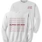 Alpha Chi Rho Repeating Name Crewneck Sweatshirts
