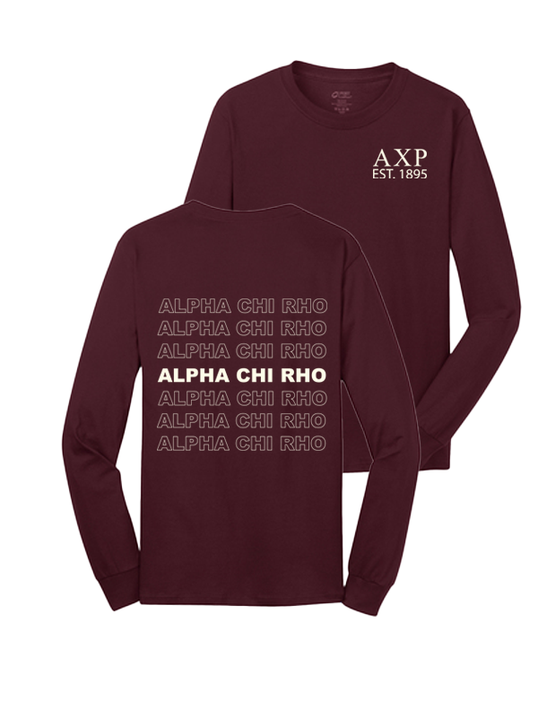 Alpha Chi Rho Repeating Name Long Sleeve T-Shirts