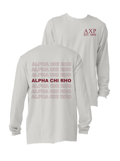 Alpha Chi Rho Repeating Name Long Sleeve T-Shirts