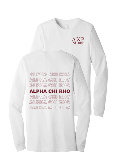 Alpha Chi Rho Repeating Name Long Sleeve T-Shirts