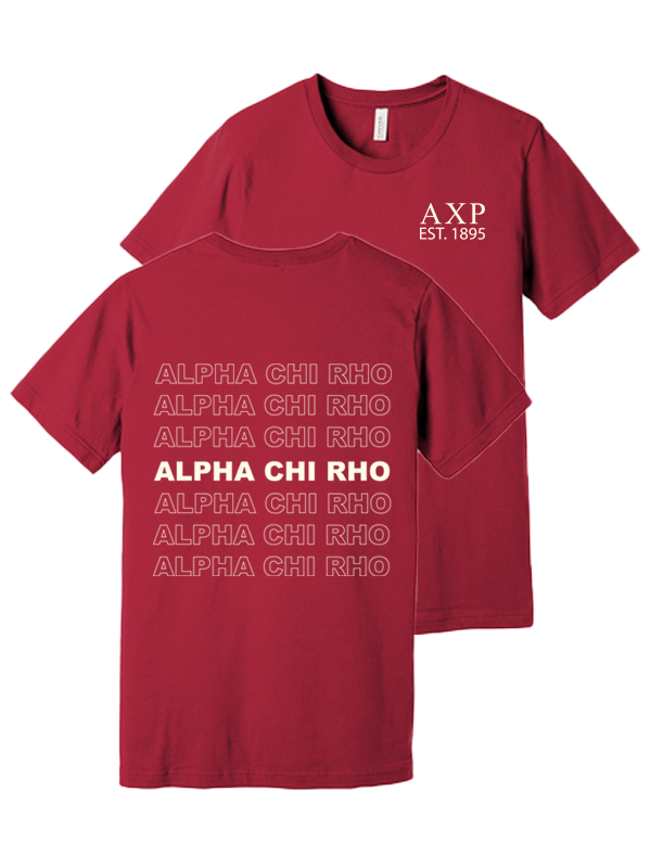 Alpha Chi Rho Repeating Name Short Sleeve T-Shirts – Greek Graduate