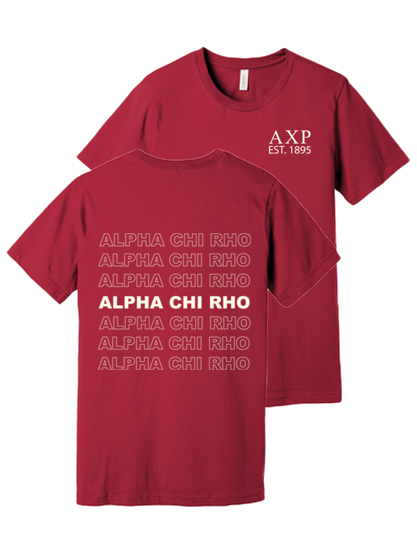 Alpha Chi Rho Repeating Name Short Sleeve T-Shirts