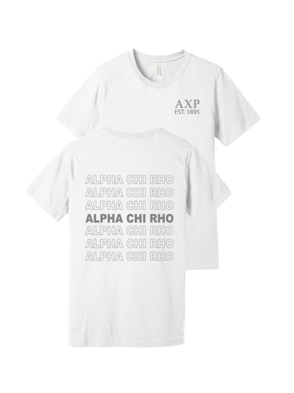 Alpha Chi Rho Repeating Name Short Sleeve T-Shirts