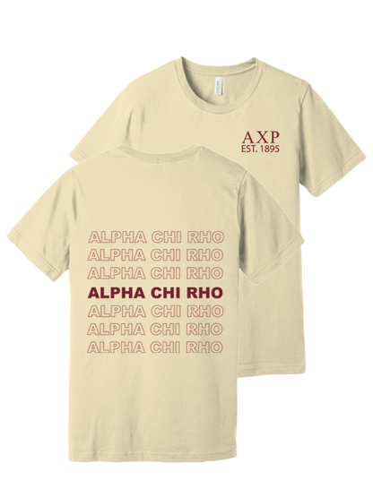 Alpha Chi Rho Repeating Name Short Sleeve T-Shirts