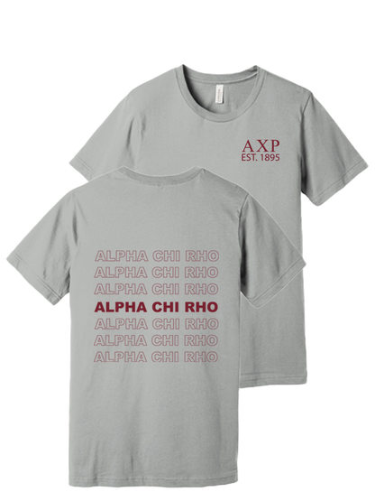 Alpha Chi Rho Repeating Name Short Sleeve T-Shirts