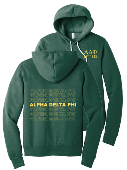 Alpha Delta Phi Repeating Name Hooded Sweatshirts