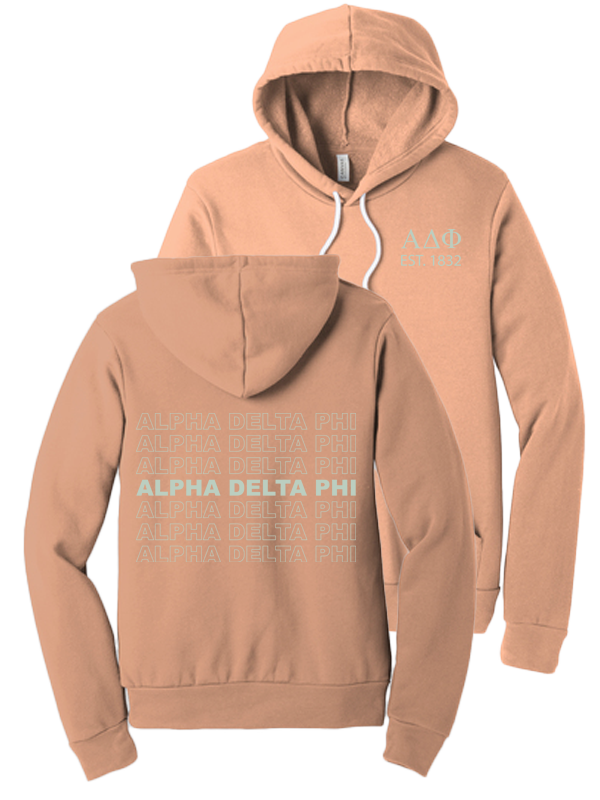 Alpha Delta Phi Repeating Name Hooded Sweatshirts